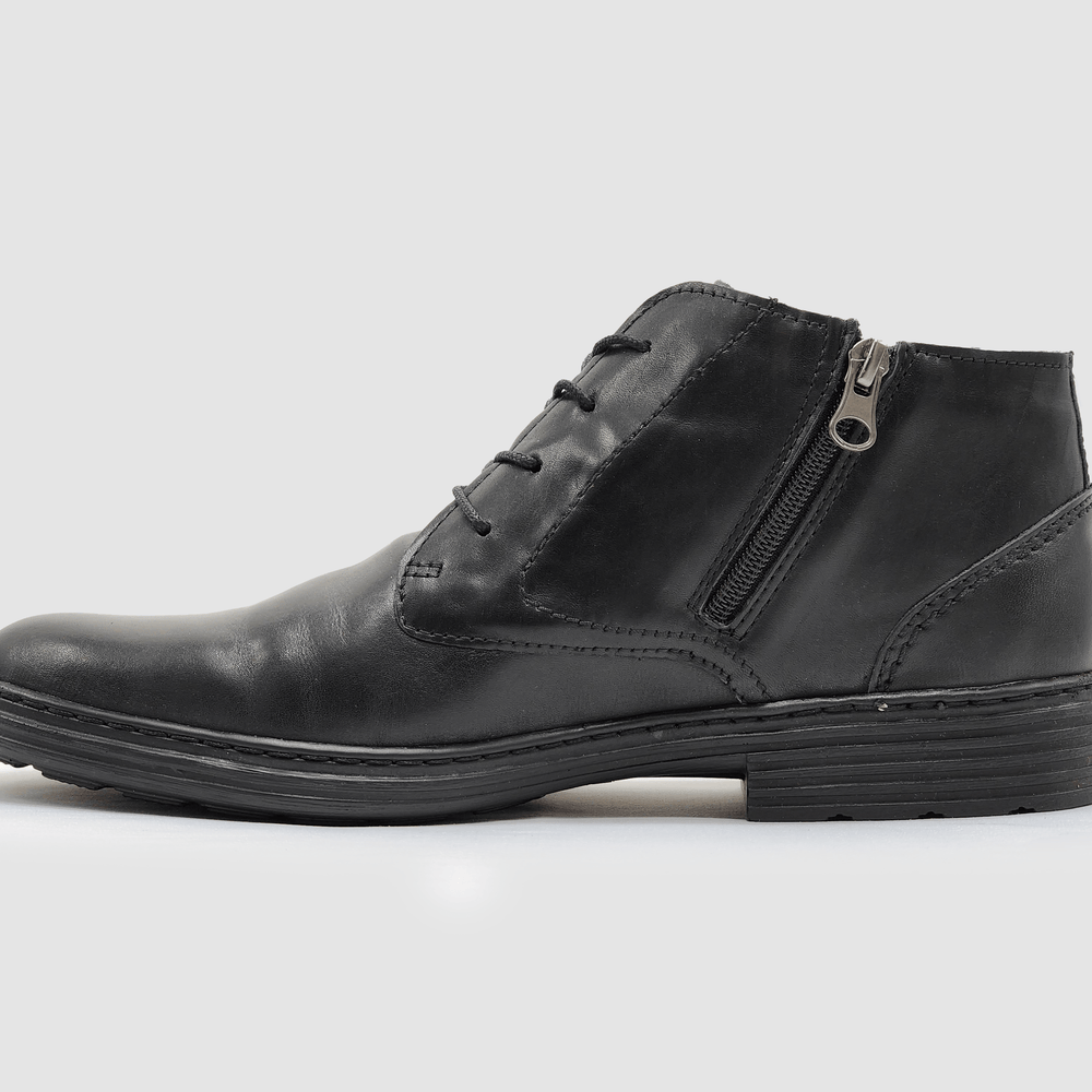 Men's Modern Wool-Lined Zip-Up Leather Boots - Kacper Global Shoes 
