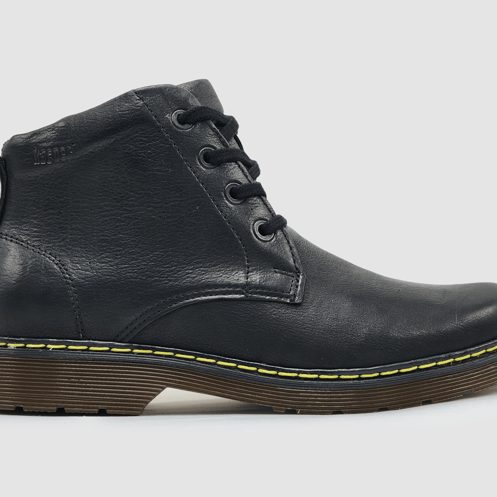 Men's Premium Black Zip-Up Leather Boots - Kacper Global Shoes 