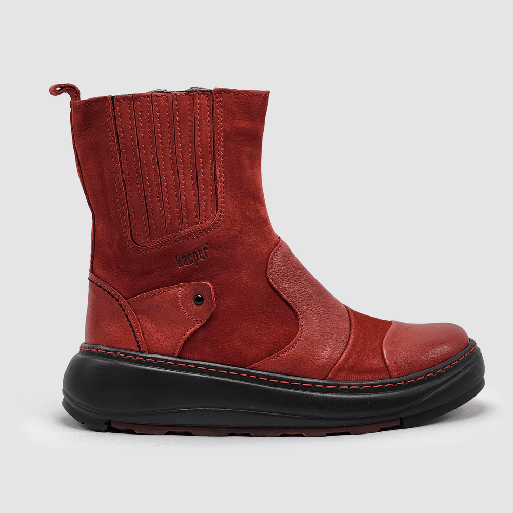 Women's Retro Wool-Lined Zip-Up Leather Boots - Kacper Global Shoes 