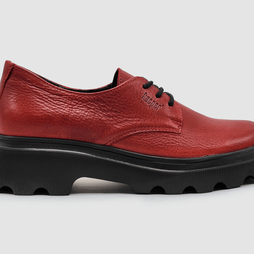 Women's Modern Low-Top Leather Shoes - Red - Kacper Global Shoes 