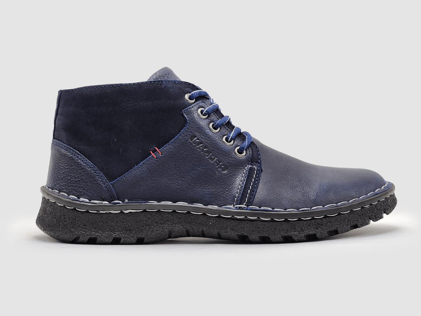 Men's Frosty Insulated Zip-Up Leather Boots - Navy - Kacper Global Shoes 