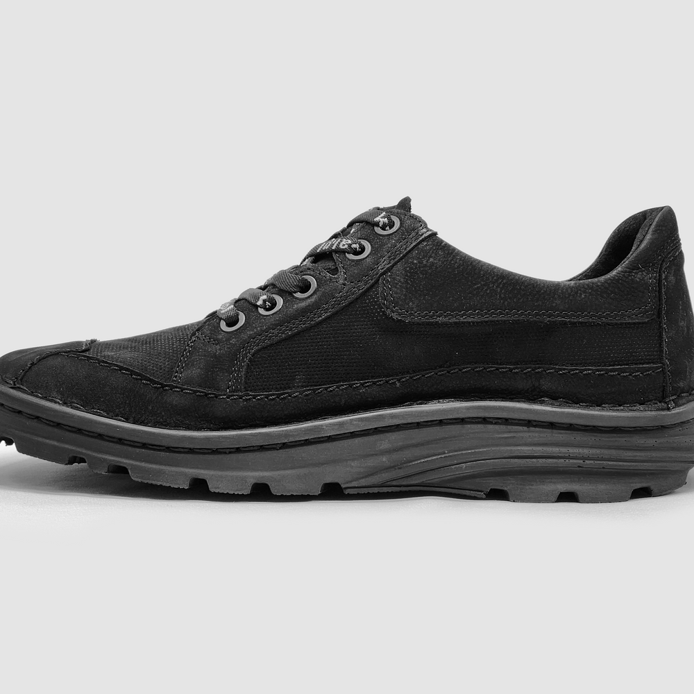 Men's Terrain Leather Shoes - Black - Kacper Global Shoes 